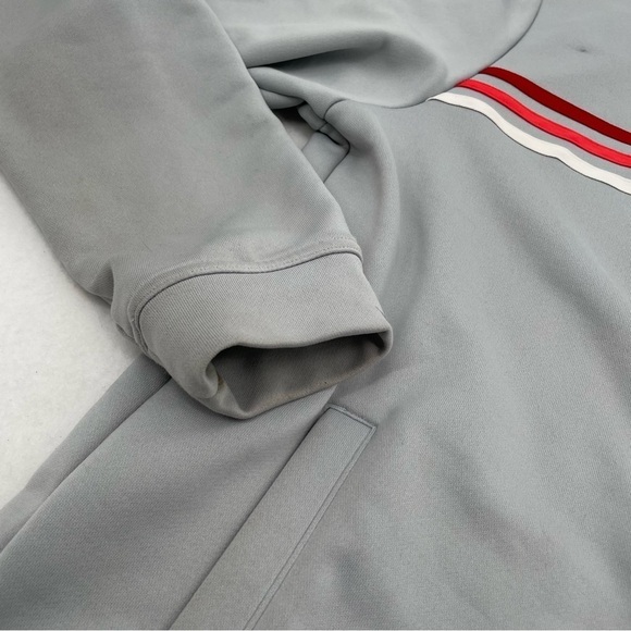 ADIDAS Men’s Golf Zip Up Track Jacket Grey w/red stripes size: Small Climalite - Picture 3 of 11